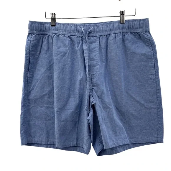 J.Crew Broken-In Oxford Shorts Mens Large Blue Organic Cotton AZ027 NEW‎