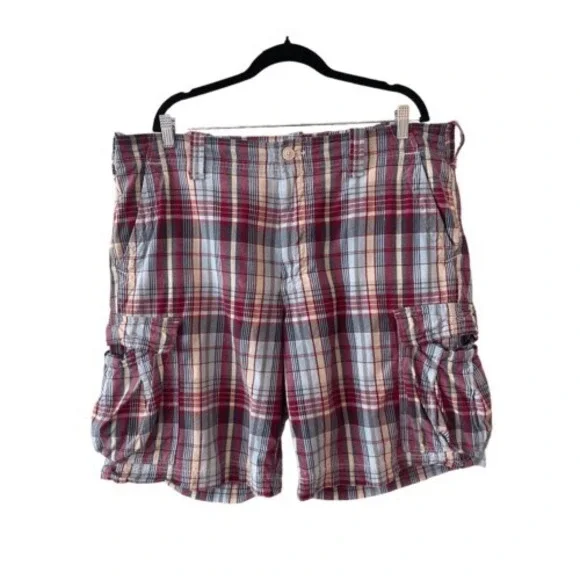 Polo Jeans Co Ralph Lauren Plaid Cargo Shorts‎ Mens Vintage Y2K Cotton