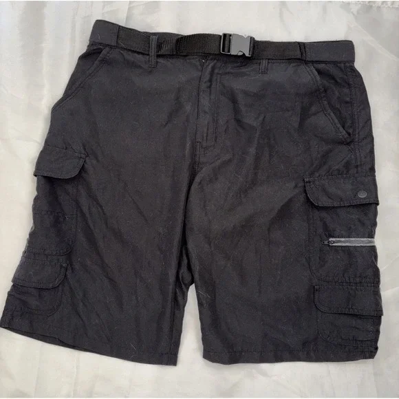 Denali Shorts Mens 36 With Belt Black Lightweight Cargo Outdoor Hike
