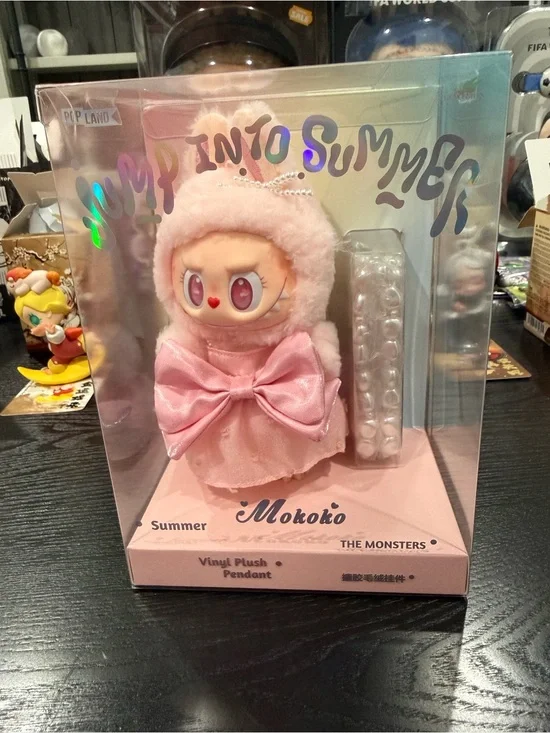 Mokokō Summer Pink Plush Pendant - Cute Bow Women’s Accessory
