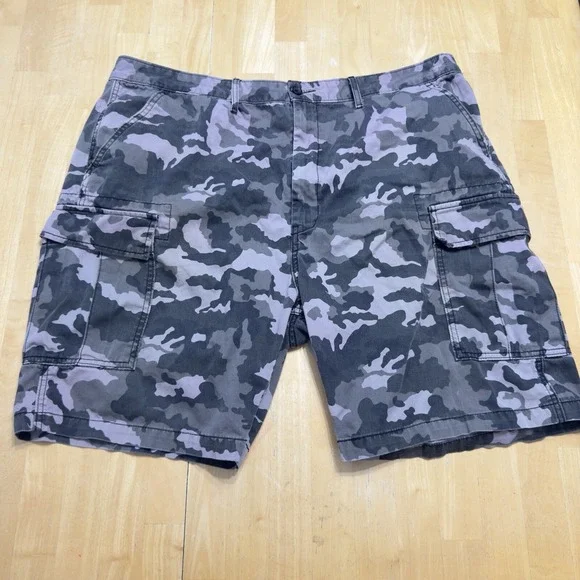 Levi's Mens Camo Cargo Shorts Purple Regular Fit Cotton Combat WorkWear Sz 42 9