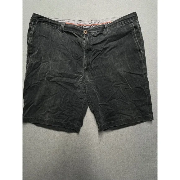 Tommy Bahama Mens 42 Silk Cotton Herringbone Flat Front Shorts Faded Black 9