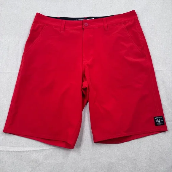 Vans Vanphibian Hybrid Board Shorts Mens 36‎ Red Stretch Swim Trunks Surf Walks