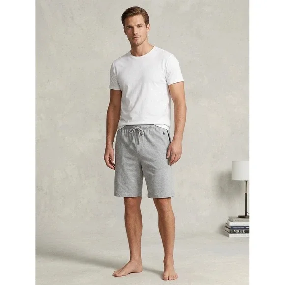 Polo Ralph Lauren Mens Gray Cotton Jersey Lounge Sleep Shorts Small RN15763