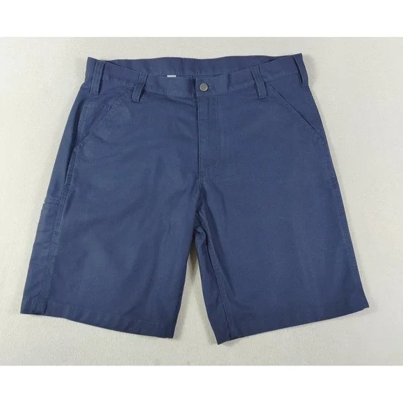 Carhartt Cargo‎ Shorts Mens 36 Blue Relaxed Fit Canvas Stretch Workwear Durable