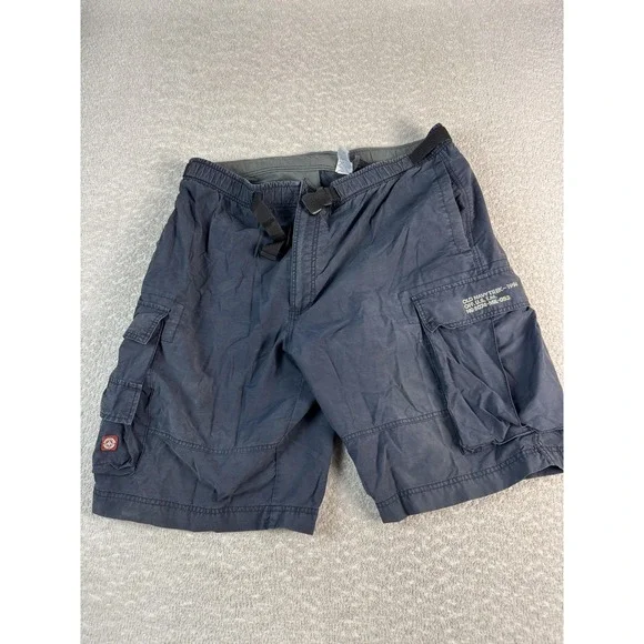 Old Navy‎ Shorts Mens Large Navy Army Cargo Hiking Belted Elastic Waist Pockets