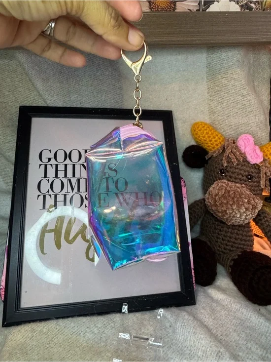 Holographic Iridescent Keychain Pouch