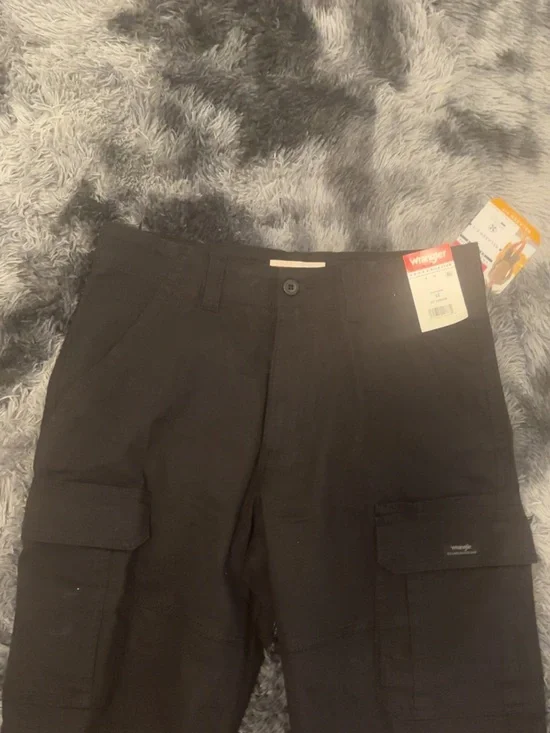 Wrangler Black Cargo Trousers with Utility Pockets