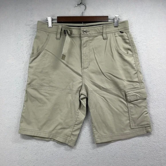 Gerry Cargo Shorts Mens 32 Tan Stretch Nylon Hiking Outdoor Utility Gorpcore