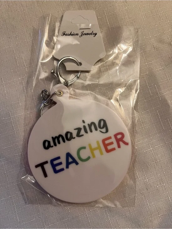 Amazing Teacher Rainbow Keychain