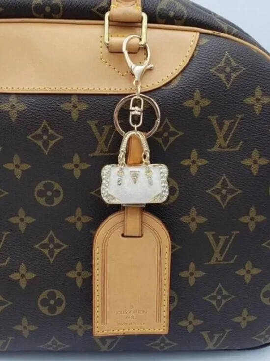 Authentic Louis Vuitton Luggage Nametag with Unbranded Keycharm