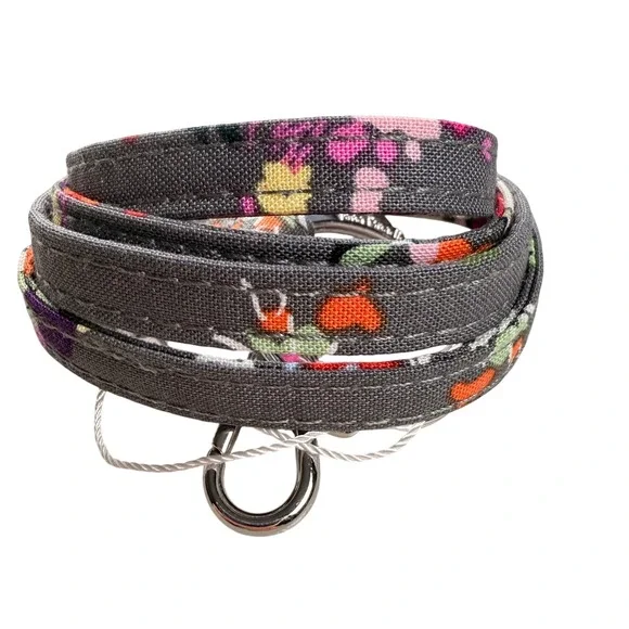 Vera Bradley Hope Blooms Lanyard 18 inch Gray Floral Keychain School Office Gift