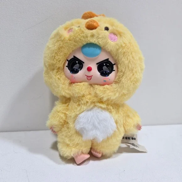 Baby Three Chick Costume Plush Keychain Duck Yellow Blind Box Art Toy Charm