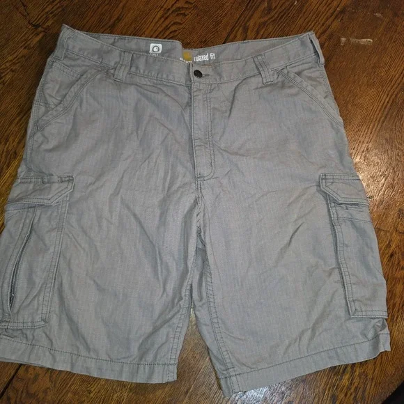 Carhartt Mens Cargo Shorts Force Relaxed Fit Ripstop Shorts Size 38 Beige Khakis