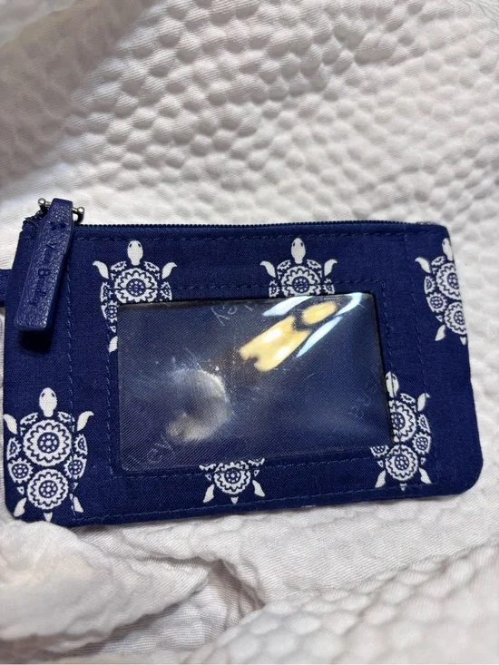 Vera Bradley Navy Turtle ID Card Holder with Clear Window