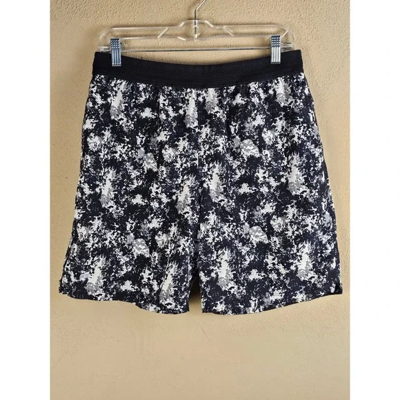 Fabletics Mens‎ Black White Gray The Fundamental Lined Shorts Medium