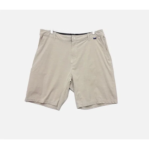AFTCO Shorts Mens 38 Hybrid Khaki Chino Performance Fishing Cargo Outdoor 10