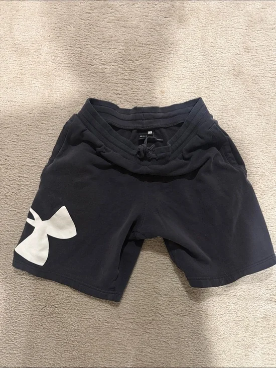 Under Armour Navy Black Performance Shorts with White Logo