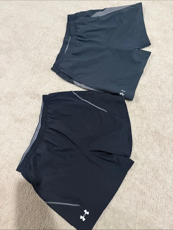 Under Armour Black Athletic Shorts with Gray Accents - Twin Set