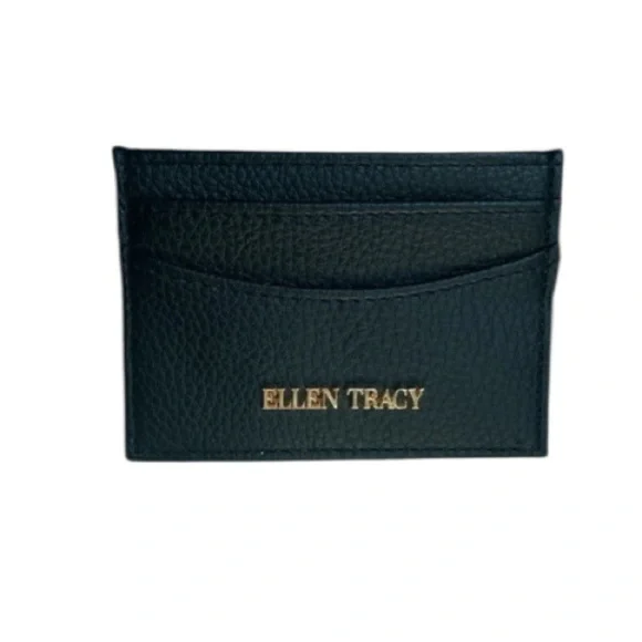 1248. Ellen Tracy Black Leather Card Holder