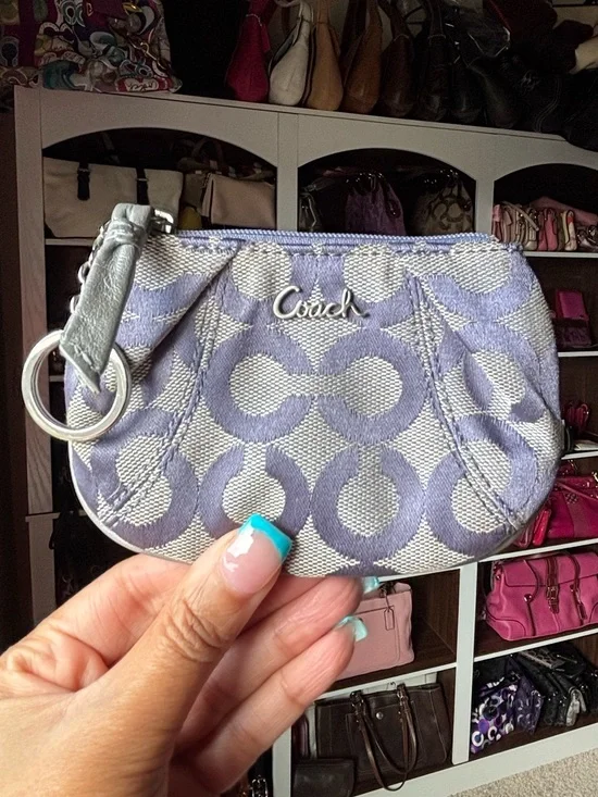 🪙💜COACH Ashley Pleated Op Art Coin Purse💜🪙