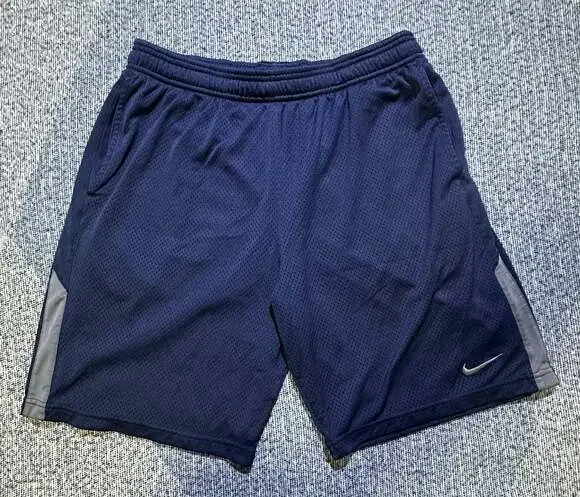 Nike Dri-FIT Men's Mesh Basketball Athletic Shorts Navy Blue/Gray