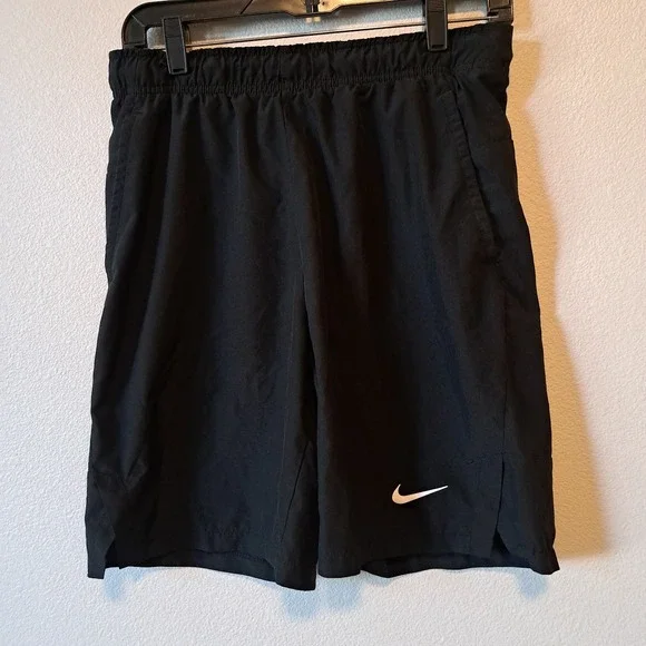 Nike Dri-FIT Mens Black Athletic Training Running Shorts Small Logo Pockets