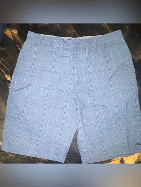 O’Neill Light Blue Plaid Cotton Shorts