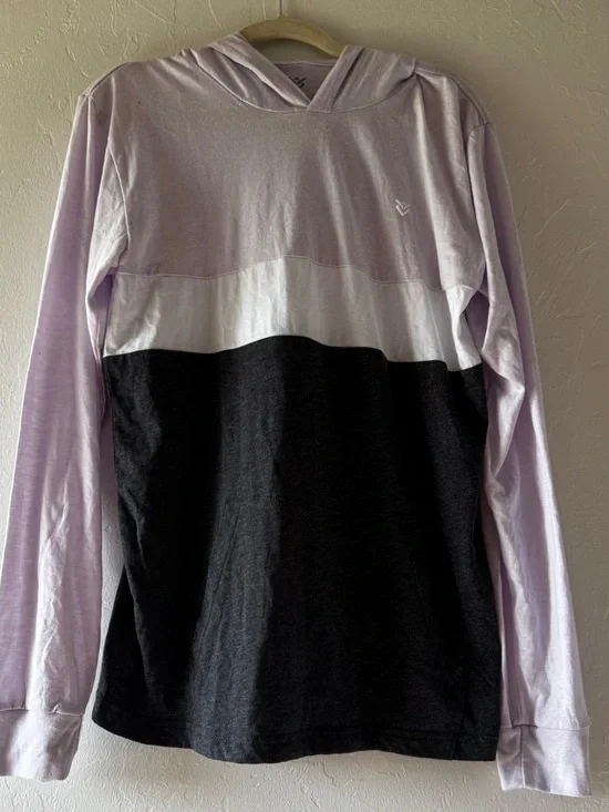 NWT Veece Pano Hood Colorblock Lightweight Long Sleeve Hoodie Shirt Size L