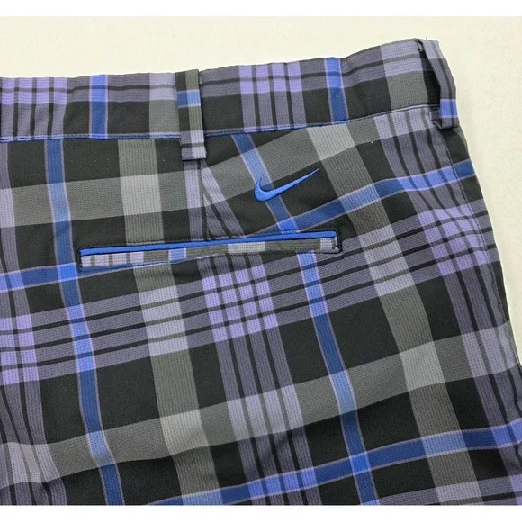 Nike Golf Shorts Mens 40 LIMITED USE‎ Plaid Flat Front Dri Fit Tour Performance