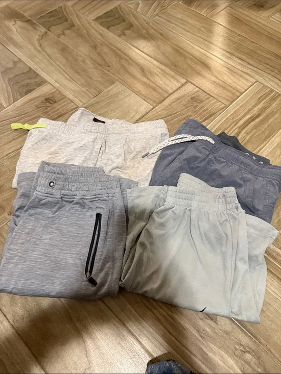 H&M Men's Athletic Shorts in Light Gray, Heather Gray and Navy Tones