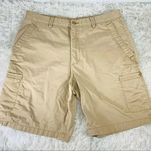 Tasso Elba Khaki Cargo Shorts Sz 34