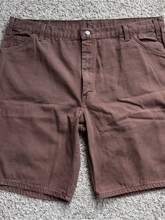 Vintage Dickies Brown Carpenter Shorts Relaxed Fit 42 Made In Mexico Workwear
