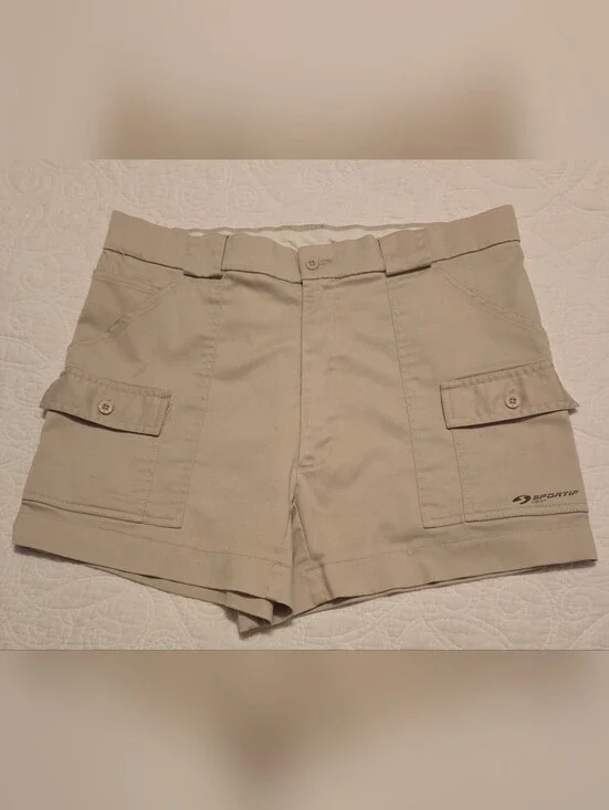Sportif Beige Cargo Boating Shorts for Men. Size 36