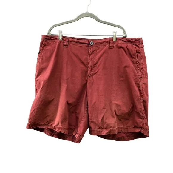Columbia Chino Shorts Mens 42 Wine‎ Burgundy Flat Front 10