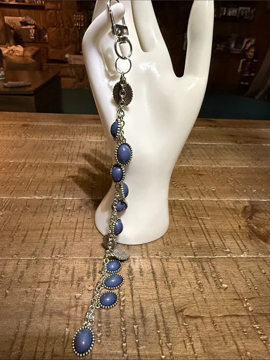 Elegant Blue Stone Dangle keychain