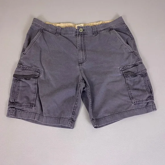 St. Johns Bay Cargo Shorts Men's Size 40 Gray Cotton Twill Outdoor Utility