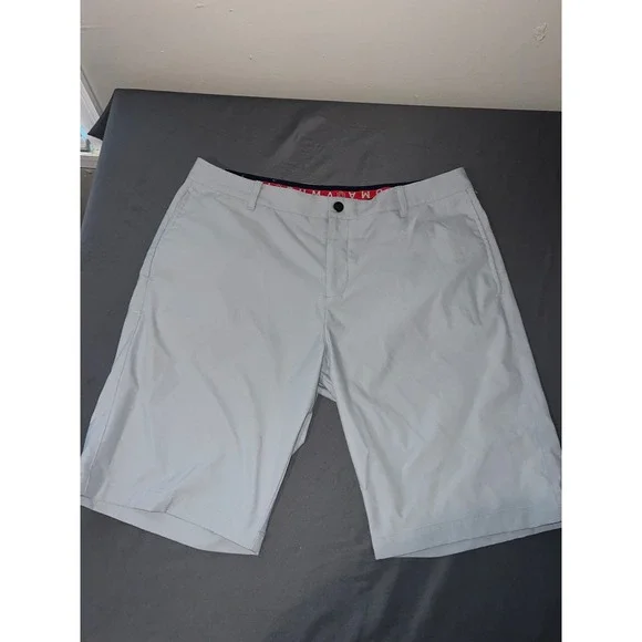 Puma Golf Shorts Mens 38 Light Grey Performance Tech Flat Front Athletic Casual