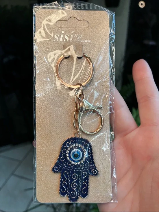 Sisi Collection Blue Hamsa Hand & Evil Eye Keychain Protection