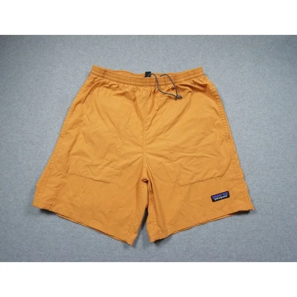 Patagonia Shorts Men Small Orange Baggies 7 Inch Lined Swim Hiking Outdoors