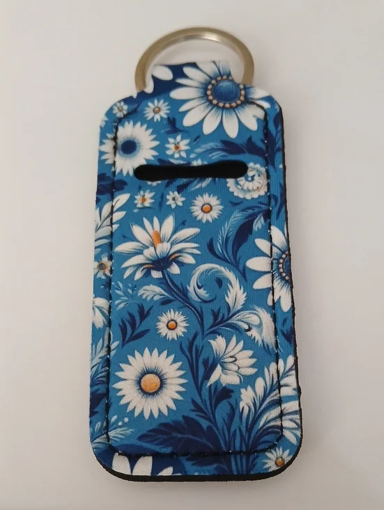 Fashion Jewelry Blue Floral Key Card Holder