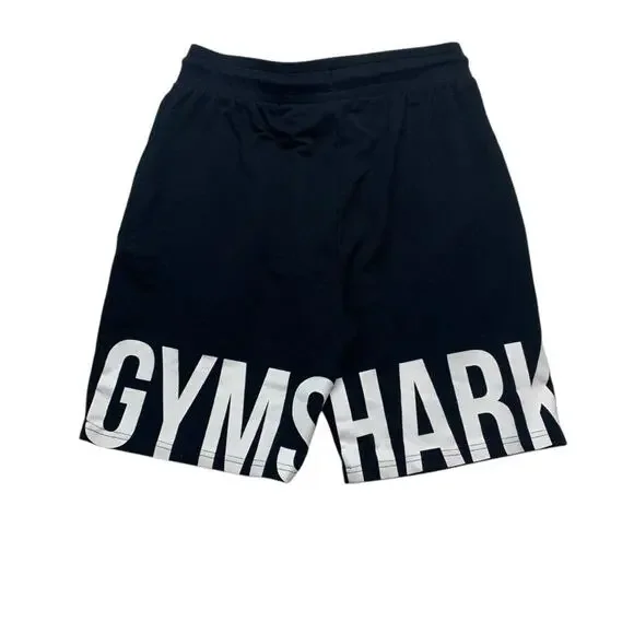 Gymshark Men's medium athletic Black Shorts with White Logo