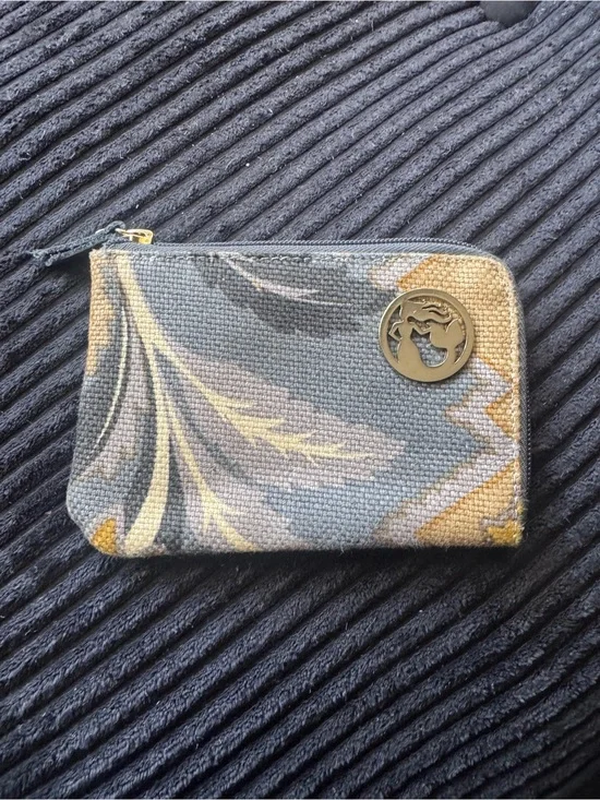 Spartina 449 Natural Linen coin wallet change purse in Light Gray