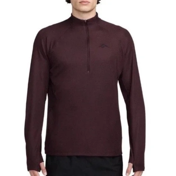 Nike Trail Running Top Burgundy Dri-FIT Quarter -Zip Size Medium‎ NWT FV9994-652