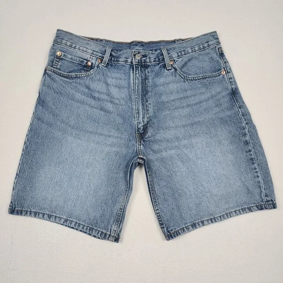 Levis 454 Denim Shorts Mens Size 38 Blue Jean Relaxed Fit Baggy Jorts