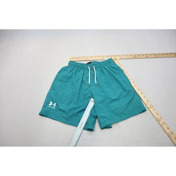 Under Armour Gym Shorts Mens Small Teal Mesh Lined Drawstring Activewear EUC