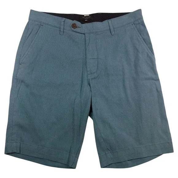 Ted Baker Chino Shorts Mens 30 Regular Blue Cotton Golf Summer Luxury Preppy