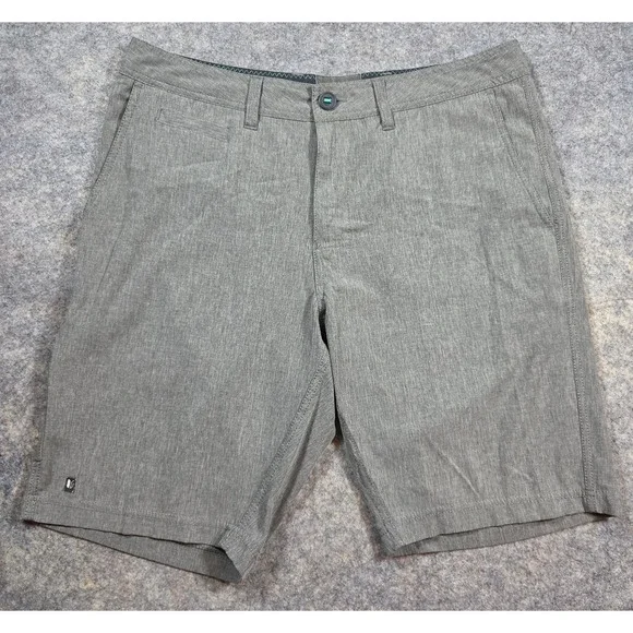 Linksoul Boardwalker Grey Heather Hybrid Golf Shorts Mens 33 Stretch LS651