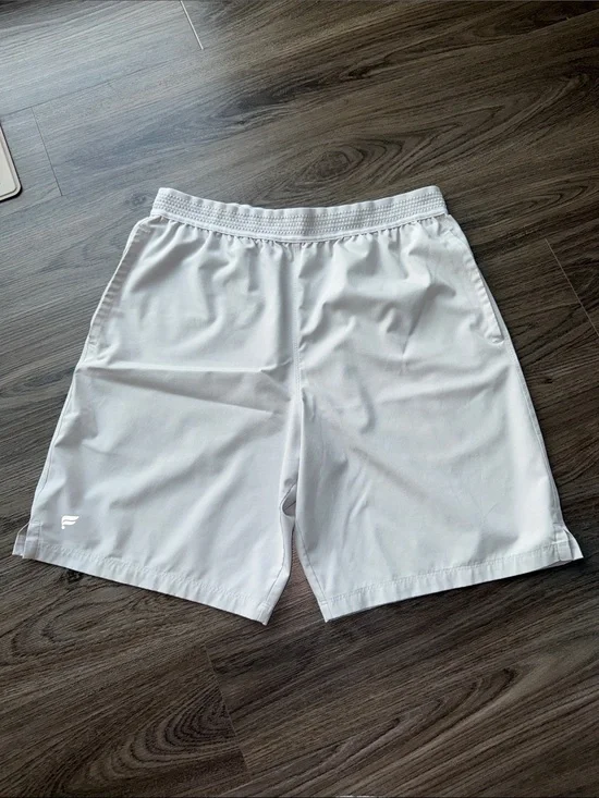 White Athletic Shorts with Small Logo