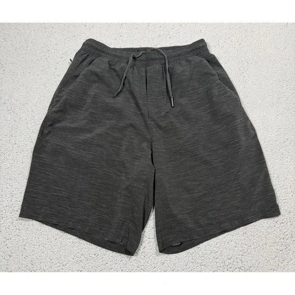 Lululemon Pace Breaker Shorts Mens Small Black Knit Running 9 Inseam Drawstring